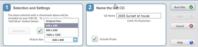 CD options screen clip
