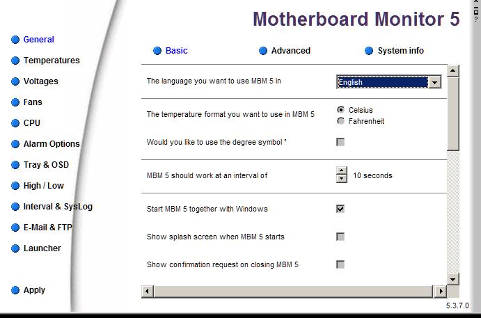 MBM5 general basic screen